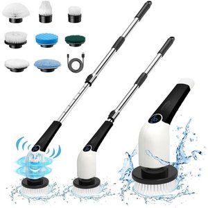 Electric Spin Scrubber, 2024 New Cordless Voice Prompt Shower Cleaning Brush